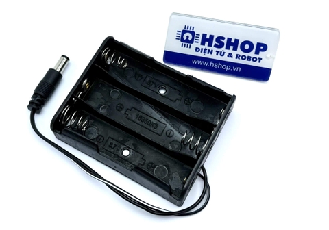 Hộp pin 3 x 18650 nối tiếp kèm giắc DC 5.5 x 2.1mm