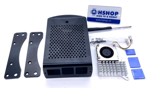 Vỏ Raspberry Pi 5 Wall Mount Metal Case with Aluminum Heatsink & PWM Fan V3