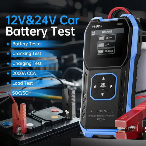 Máy kiểm tra ắc quy ô tô FNIRSI® BTM-24 2000A CCA Multi-Function 12V/24V Car Battery Tester