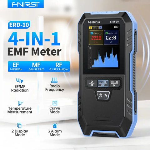 Máy đo bức xạ điện từ FNIRSI® ERD-10 4-IN-1 Electromagnetic Radiation Detector