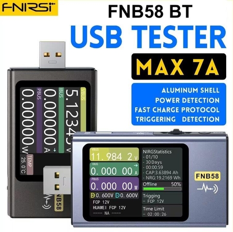 Đo dòng áp, công suất cổng USB đa năng FNIRSI® FNB58 BT USB Fast Charge Tester