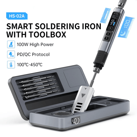 Mỏ hàn FNIRSI® HS-02A Intelligent Soldering Iron with Portable Soldering Toolbox