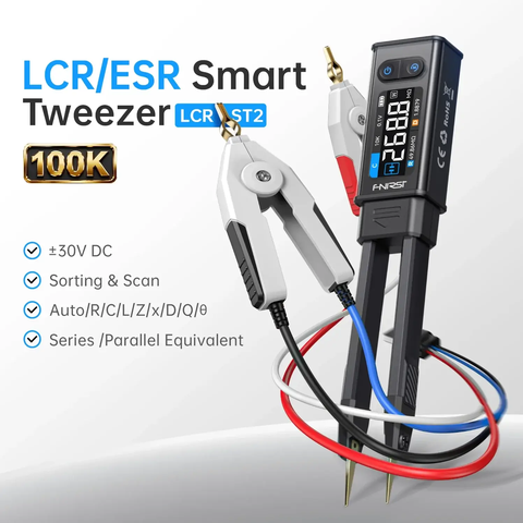 Máy đo linh kiện dán FNIRSI® LCR-ST2 100K LCR ESR Meter 2-in-1 Digital Tweezers Bridge