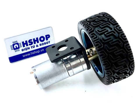 Bộ động Cơ DC giảm tốc GA25-370 kèm gá bắt và bánh xe