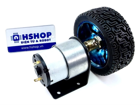 Bộ động Cơ DC giảm tốc GB37-520 kèm gá bắt và bánh xe