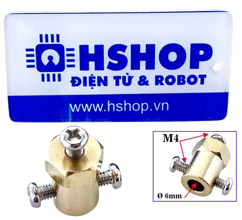 Khớp nối lục giác trục động cơ 6mm kích thước 12x18mm Hexagon Motor Coupling