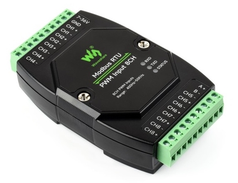 Waveshare Industrial 8-Ch PWM Input Module, Isolated RS485 Modbus RTU Protocol