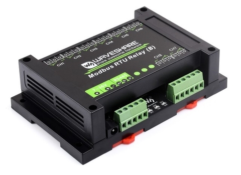 Waveshare Industrial Modbus RTU 8-ch Relay Module (B) with RS485 Interface, Multi Isolation Protection Circuits, 7~36V Power Supply