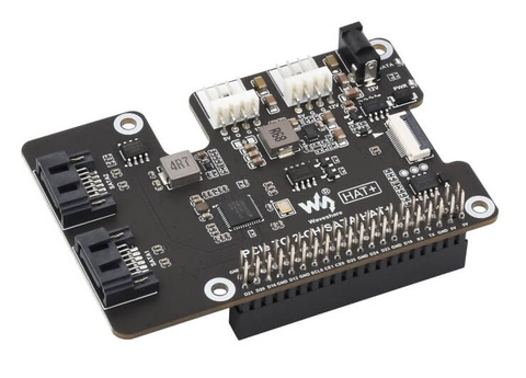 Mạch Waveshare PCIe To 2-Ch SATA HAT+ For Raspberry Pi 5