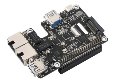 Mạch Waveshare PCIe To M.2 USB ETH HAT+ For Raspberry Pi 5