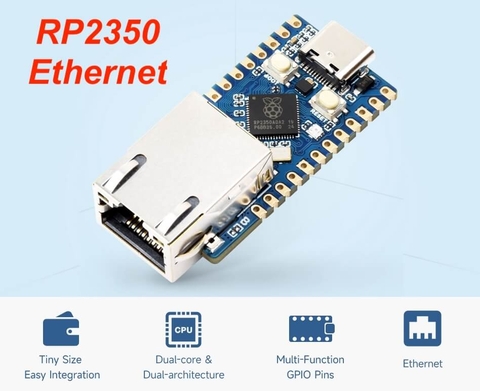 Mạch Waveshare RP2350 Ethernet Mini Development Board