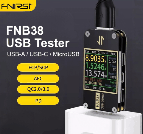 Đo dòng áp, công suất cổng USB đa năng FNIRSI® FNB38 USB Tester