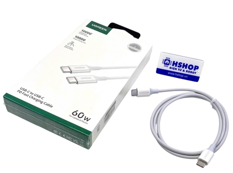 Cáp USB-C to USB-C dài 1m hỗ trợ PD 60W cao cấp 60518 chính hãng Ugreen