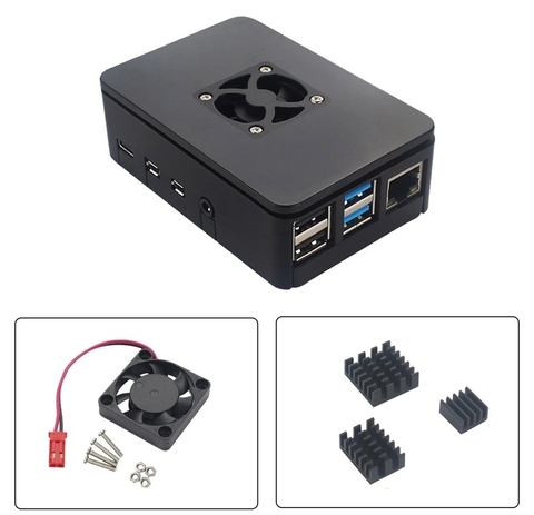 Vỏ Case Raspberry Pi 4 ABS V3 kèm quạt và tản nhiệt