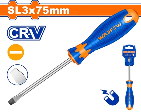 Tua vít dẹp SL3x75mm WadFow WSD1233 Slotted Screwdriver
