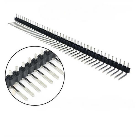 Rào đực đơn chân cong 2.54mm curve male pin header 1x40