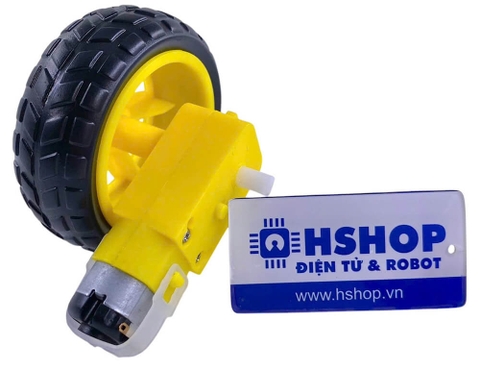 Cặp Động cơ DC giảm tốc V1 Dual Shaft Plastic Geared TT Motor + bánh xe