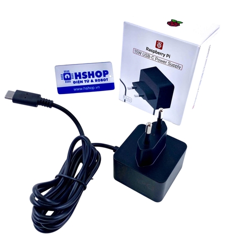 Nguồn chính hãng Official Raspberry Pi 4 Power Supply 5.1VDC 3A 15W USB-C