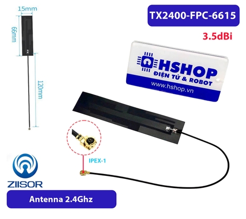 Anten Wifi 2.4G 3.5dBi 66*15mm FPC Ipex TX2400-FPC-6615 Antenna Ziisor