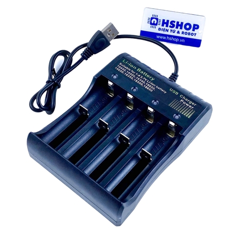 Sạc pin 4 ngăn cổng USB Lithium-ion 14500 / 18650 / 21700 Battery Charger
