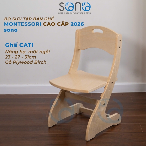 Ghế gỗ SONO CATI cho bé từ 3 tuổi đến 7 tuổi ghế mầm non