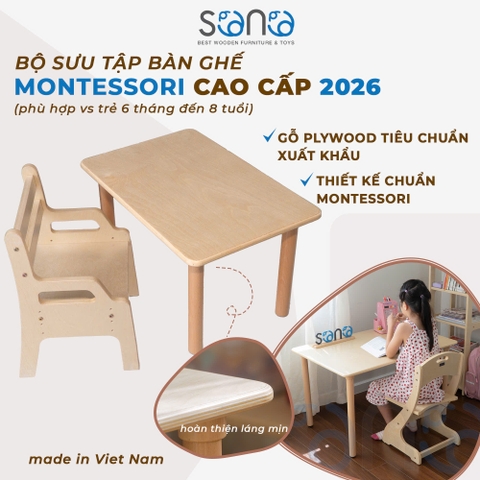 Bàn ghế Montessori Cao Cấp SONO cho trẻ từ 6 tháng đến 8 tuổi