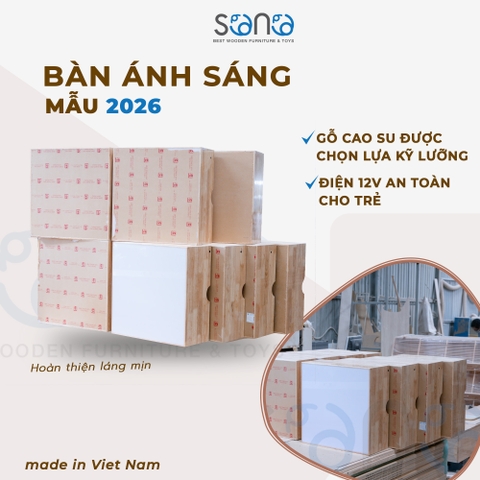 Bàn ánh sáng gỗ cao su
