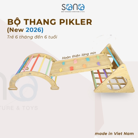 Bộ Thang leo Pikler chuẩn Montessori, Phát Triển Vận Động & Trí Tuệ Toàn Diện cho trẻ