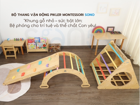 Bộ Thang leo Pikler chuẩn Montessori, Phát Triển Vận Động & Trí Tuệ Toàn Diện cho trẻ