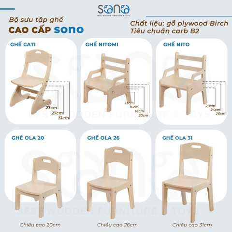 Bàn ghế Montessori Cao Cấp SONO cho trẻ từ 6 tháng đến 8 tuổi