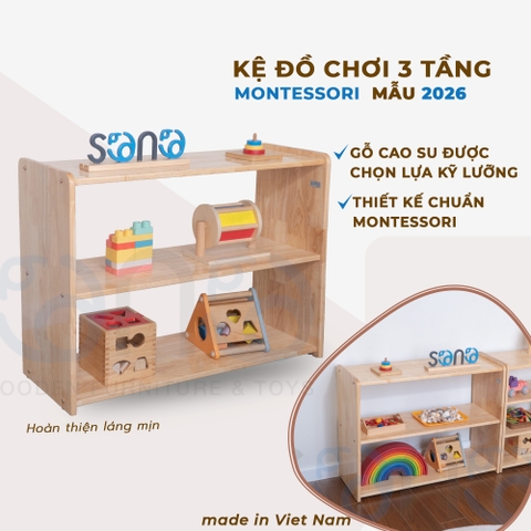 Kệ Montessori 3 tầng Cao Su SONO SK2