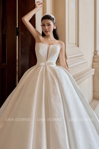 Váy Cưới Satin Gân Nổi Cao Cấp CD36 - UNA GOWNS