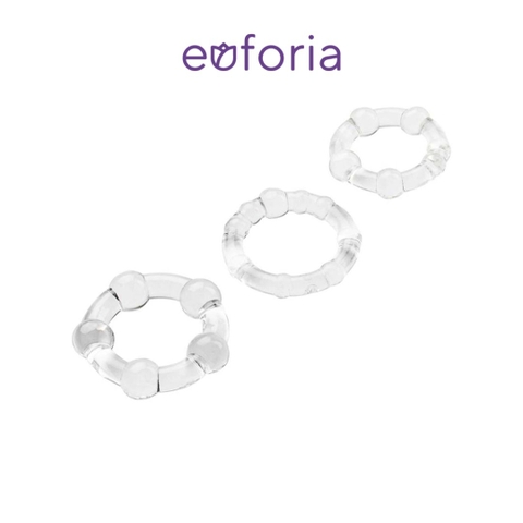 Bộ 3 vòng đeo dương vật (cockring) trong suốt Maxi