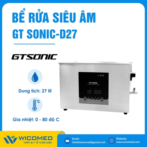 Bể Rửa Siêu Âm Có Gia Nhiệt Gtsonic GT SONIC-D27 | 27 Lít