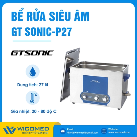 Bể Rửa Siêu Âm Có Gia Nhiệt Gtsonic GT SONIC-P27 | 27 Lít