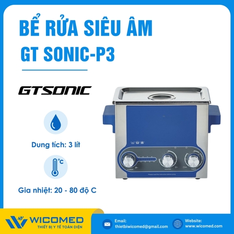Bể Rửa Siêu Âm Có Gia Nhiệt Gtsonic GT SONIC-P3 | 3 Lít