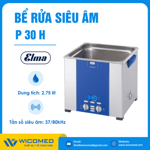 Bể Rửa Siêu Âm 2 Tần Số 2.75 Lít Elma P 30 H
