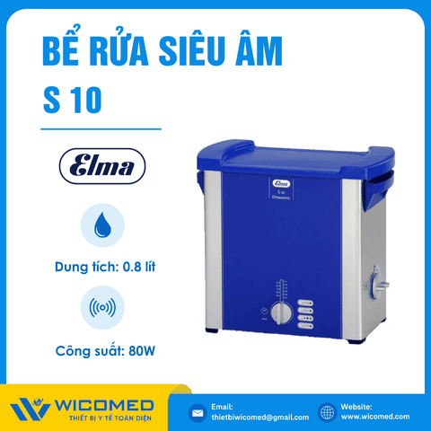 Bể Rửa Siêu Âm Không Gia Nhiệt 0.8 Lít Elma S 10