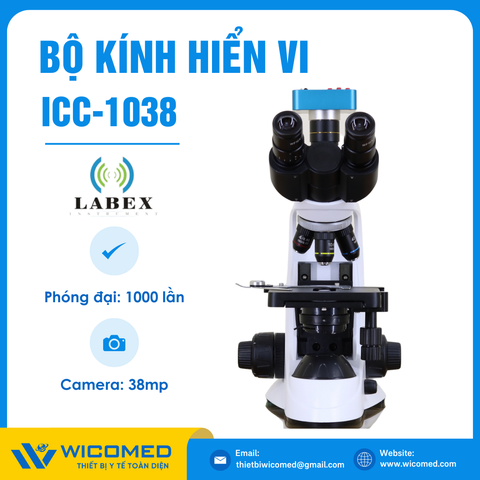 Bộ Kính Hiển Vi 3 Mắt Kết Nối Camera 38MP ICC-1038