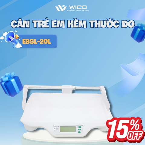 Cân Trẻ Em Điện Tử Kèm Thước Đo EBSL-20L | Tối Đa 20kg