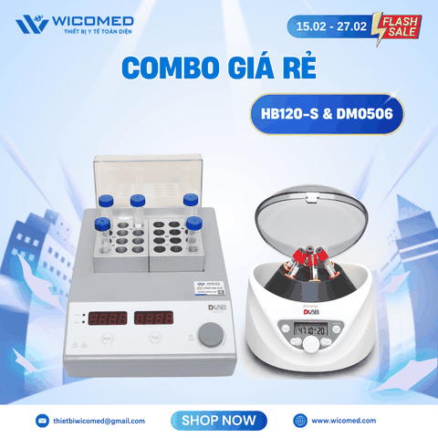 Combo Máy Ủ Nhiệt Khô HB120-S Và Máy Ly Tâm DM0506 | Chỉ Hơn 10 Triệu