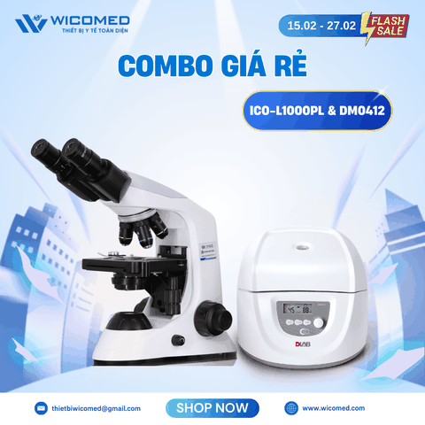 Combo Kính Hiển Vi ICO-L1000PL Và Máy Ly Tâm DM0412 (A12-10P)