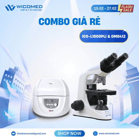 Combo Kính Hiển Vi ICO-L1000PLi Và Máy Ly Tâm DM0412 (A12-10P)