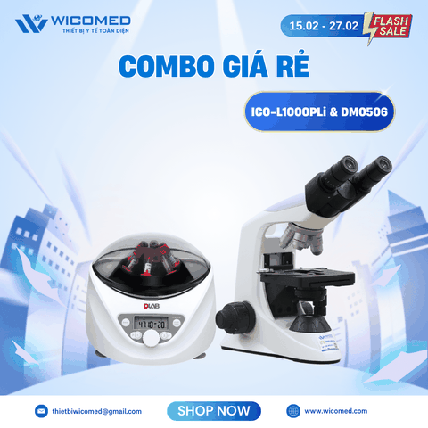 Combo Kính Hiển Vi ICO-L1000PLi Và Máy Ly Tâm DM0506