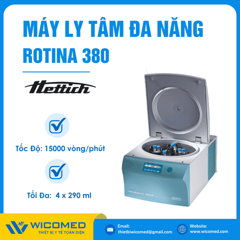 Máy Ly Tâm 15000 Vòng/Phút Hettich Rotina 380