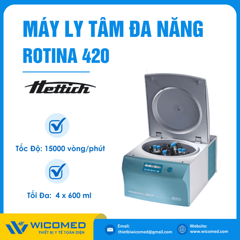Máy Ly Tâm 15000 Vòng/Phút Hettich Rotina 420
