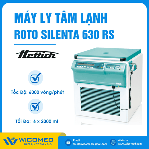 Máy Ly Tâm Lạnh Dung Tích Lớn 6000 Vòng/Phút Hettich Roto Silenta 630RS