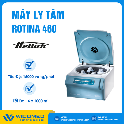 Máy Ly Tâm 15000 Vòng/Phút Hettich Rotana 460