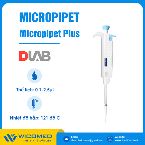 Micropipet Plus Đơn Kênh Hấp Được Dlab 0.1-2.5µL