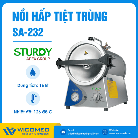 Nồi Hấp Tiệt Trùng Để Bàn Sturdy SA-232 | 16 lít